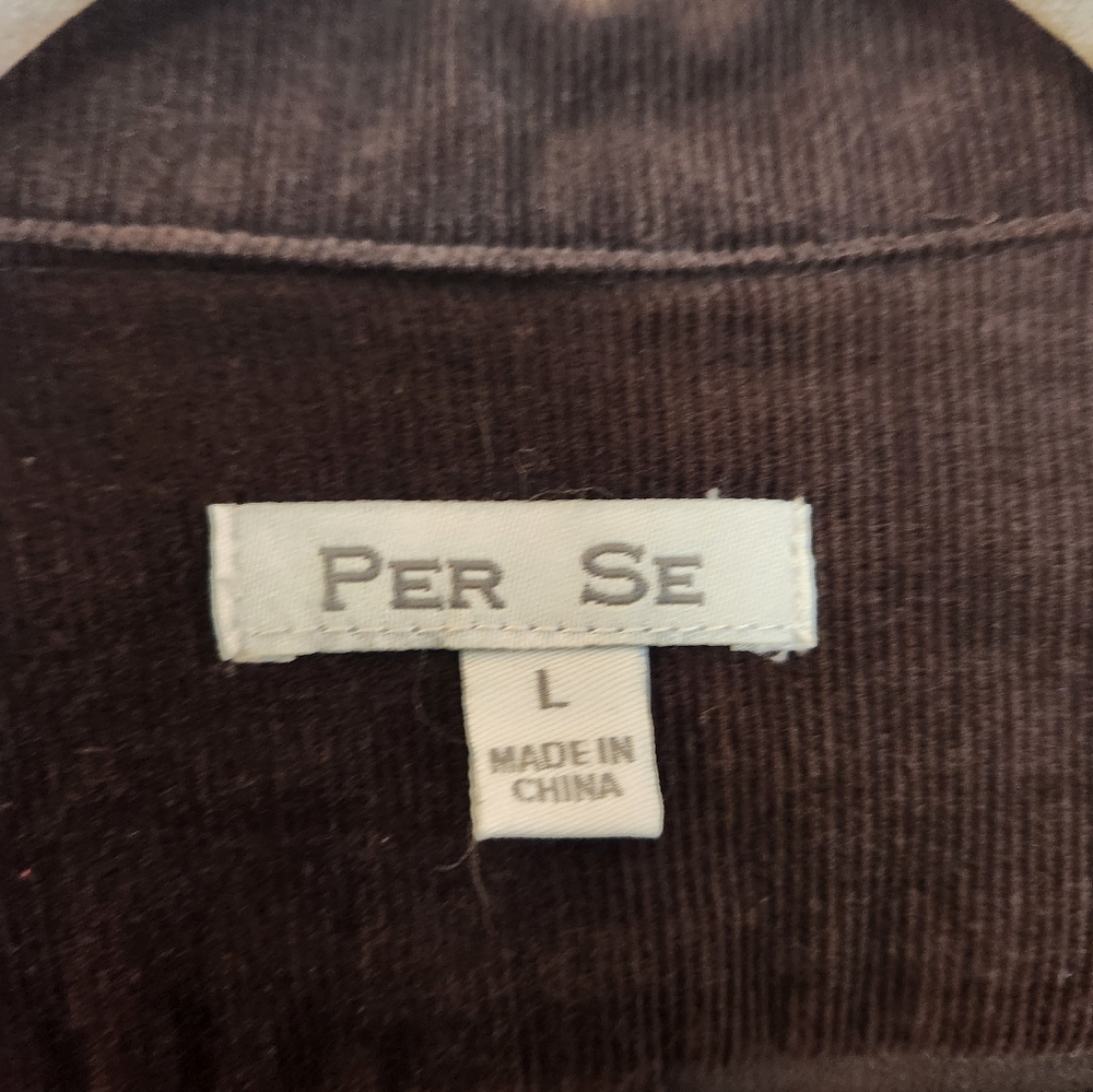 Per Se Women's Brown Corduroy Blazer Size L Classic Career Office Preppy Chic‎ - Picture 9 of 11